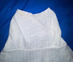 SHEIN Vcay White Eyelet Lace Halter Backless Mini Dress