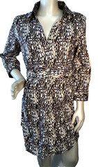 Tizzie chain Print Cotton Spandex Shirt Dress Sz L