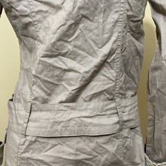 Women’s Beige Cotton Casual Collared Belted Lace Pickets Size S Button-up Dress