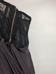 Celine Asymmetrical Sleeveless Belted Pleated Corset Dress Size S