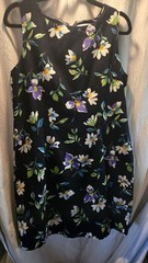 Mix Nouveau Floral Sleeveless A-Line Knee Dress Black Multi Petites 12P
