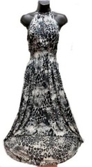 Bohemian Summer Maxi Dress Sundress Sun Evening Long M L XL Boho Leopard Halter