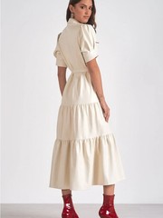 Elan Faux Leather Maisie Tiered Dress size Medium – NWT