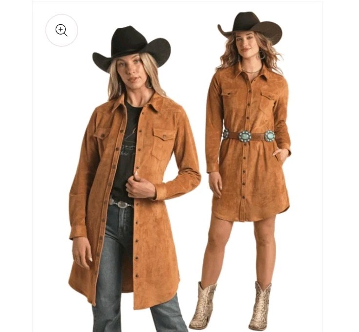 Panhandle Rust Microsuede Snap Shirt Dress XL Western Cowgirl Belted NWT