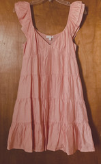 Women&rsquo;s blu pepper Summer Sun Dress Size M Peach Ruffle Sleeve