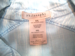 PHILOSOPHY SZ 2X SOFT BLUE BUTTON FRONT SHIRT DRESS~ROLL TAB SLEEVES~4 POCKETS~