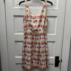Boden Beach Print Sundress Women’s UK 8 US 4 Cotton Sailboat Midi Dress