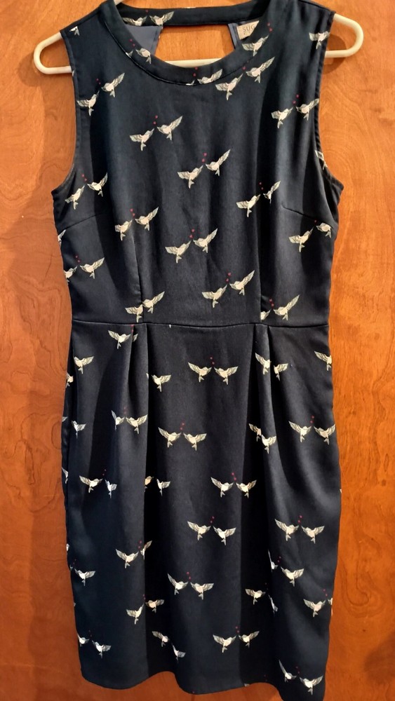 Sugar Hill Boutique Women&rsquo;s Size 4 Sleeveless Dress Navy Blue With Bird…