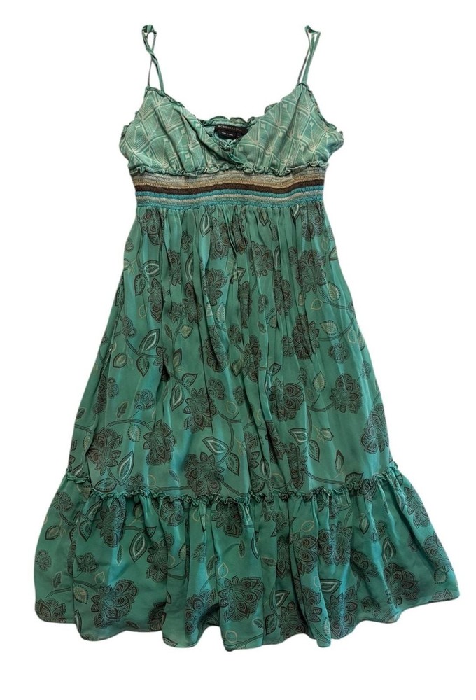 BCBGMaxAzria Atlantic Combo Silk Chiffon Tiered Sundress
