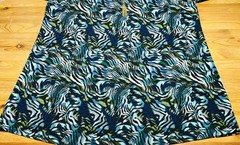 TACERA Dress Womens 2X Blue Zebra Print Shift Sheer Tunic Plus Size w/Necklace