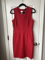 NWT Lands End Women&rsquo;s Sheath Dress Sleeveless Size 4 Red with pockets