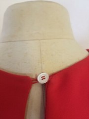 IRO Hamlin Dress Sz 38 Red Crew High Neck Open Back Asymmetric Crepe US 4/S