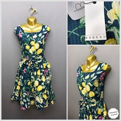 NEW Bobeau Women&rsquo;s Blue Floral Belted Sleeveless Dress XL Lined