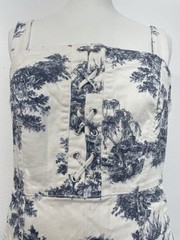 International Concept Sleeveless Jumper Dress Toile Print Denim Size 6