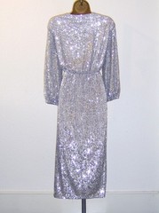 BEAUTIFUL SILVER SEQUIN EVENING PARTY OCCASION DRESS UK 18 NEW