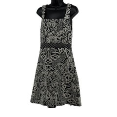 Anthropologie Ettwa Dress Womens S Floral Jacquard Fit Flare Sleeveless