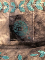 NWT Double D Ranch Gray Embroidered Studded Drop Waist Dress Size- Medium