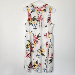 Old Navy Women’s Floral Sleeveless Summer Dress White Tropical Print Sz. S Rayon