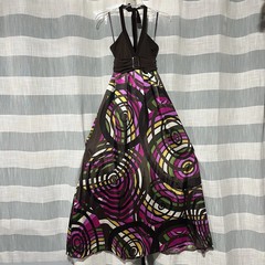 Candie’s Women’s Medium Brown Geometric Boho Maxi Dress Y2K Boho Festival NWT
