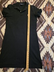 Vtg Ralph Lauren Sport Cotton Mesh Polo Dress Black Women&rsquo;s Medium Preppy Golf