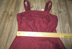 Speechless NWT Wine Sleeveless Princess Seam Ruffle Lace Dress Juniors Size S