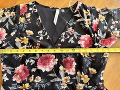 NY Collection Floral Maxi Dress Size M (US 6-8) Black Multicolor Wrap NWT Boho