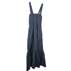 J.Crew Navy Polka Dot Smocked Tiered Maxi Dress XS Cotton Sun Dress