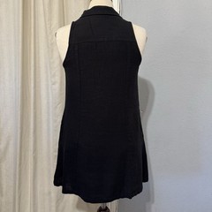 MOD REF Linen Blend Button Down Collared Sleeveless Mini Lined Dress Size S