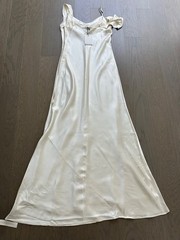 Reformation RONDA White Ivory Silk Maxi Wedding Dress Bridal Gown Drape w/Tags 8