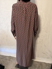 Ann Mashburn Floral/roses Maxi Shirt Dress Large Pockets Button Silk Blend