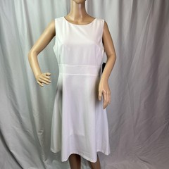 Black Label By Evan-Picone Dress Womens Size 8 White Fit Flare Knee Length Lined