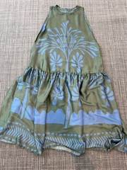 Nidodileda Green Floral Print Maxi Dress Oversized Size M/L Coastal Grandma