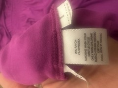 LOFT Purple Solid Fit & Flare Dress L Cap Sleeve Scoop Neck Drawstring Stretch