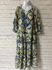 Printfresh High Horse Devon Dress Blue Multi Size L Rare Equestrian Cotton Dress