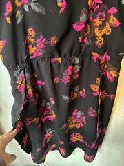 Volcom Mini Dress Floral Print Size S Black Pink Casual Summer Skater