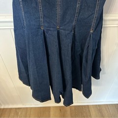 Tractr Women’s V-Neck Tank Dark Wash Denim Zip Up Back Hi/Lo Dress Sz M NWT