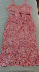 Chelsea28 Womens S Red/White Midi Slip Dress Square Neck Tie Back NWT