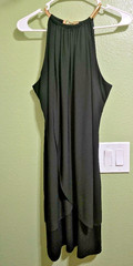 Kensie Gold Metal Snake Chain Halter Neck Black Cocktail Dress Women&rsquo;s Size 12