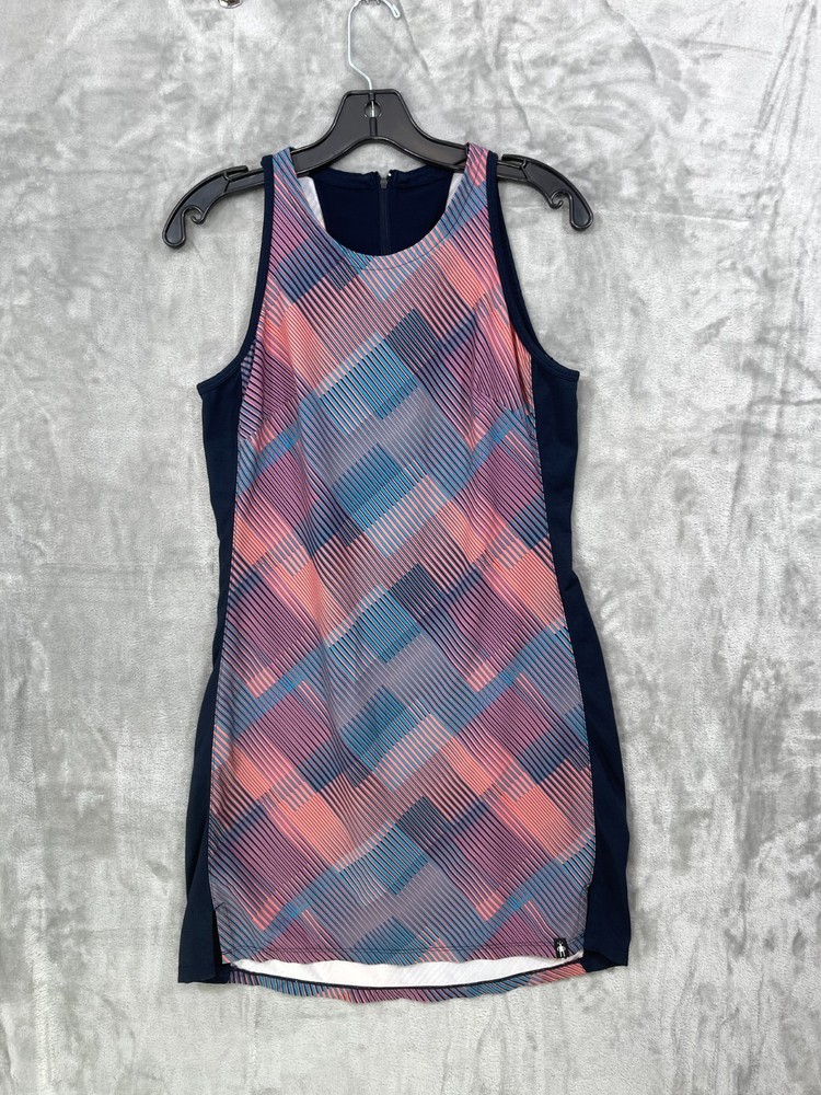 Smartwool Tank Dress Women&rsquo;s SMALL Athletic Merino Wool Blend Side Panels Navy