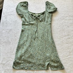 En Creme Mint Green Ditzy Floral Mini Dress Size M