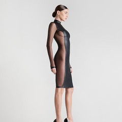 Maison Close Front and Back Opened Long Sleeved Dress Chambre Noire