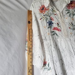 Johnny Was Workshop Embroidered Tiered Dress Size Medium Ruffles Boho Butterfly