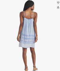 NWT Splendid Celine Mini Dress Bleached Indigo Blue Denim Lyocell XS $168