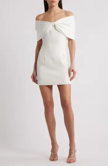 Sonya Moda White Belluno Off the Shoulder Minidress Size XL $348