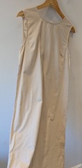 Primark Womens Beige Sleeveless Midi Dress Cotton Linen Blend Tie Back Size 10