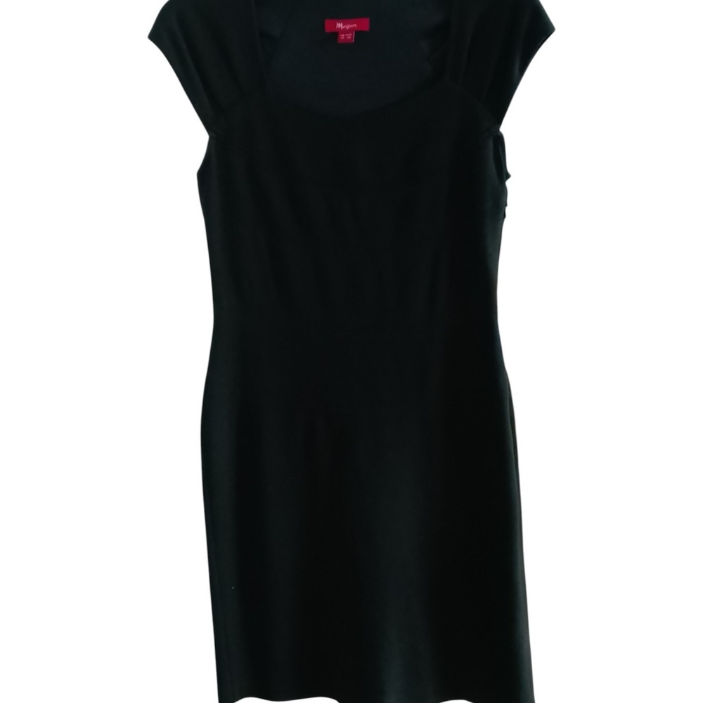 Monsoon Black Cap Sleeve Jersey Smart Casual Formal Work Pencil Dress Size 10