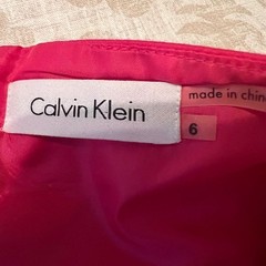Calvin Klein dress bodycon hot pink lined adjustable strap pleats on chest Sz 6
