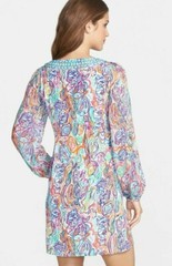 Lilly Pulitzer Saemus What A Catch Beaded Belted Silk CDC Tunic Shift Dress