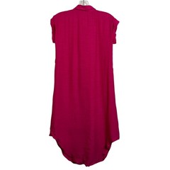NWT Speed Limit Pink Button Front Shirt Dress Midi Length Roll Tab Sleeves