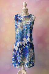 Worthington Dress Womens Small Sheath Sleeveless Zip Back Abstract Print